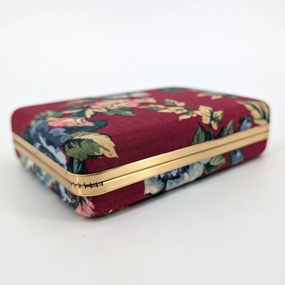 Vintage Floral Tapestry Jewelry Travel Case Mirror Cottagecore Organizer Bag